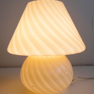 Glass Murano Mushroom Lamp | vintage 1970s Italian design | warm ambient desk or table lighting 