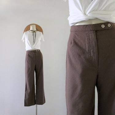 mocha wool trousers - 25.5 