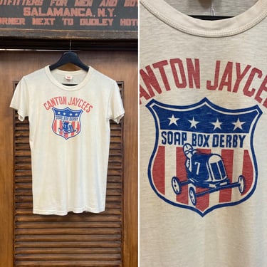Vintage 1950’s Canton Jaycees Soap Box Derby Hanes Cotton T-Shirt, 50’s Tee Shirt, Vintage Clothing 