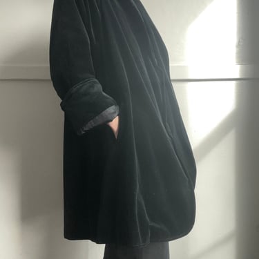 Vintage black velvet swing coat 