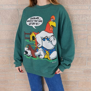 90's Looney Tunes Foghorn Leghorn Pullover Sweatshirt 
