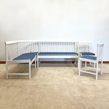 mid century modular dining banquette chair seating set Sotka Oy Lahti Finland 