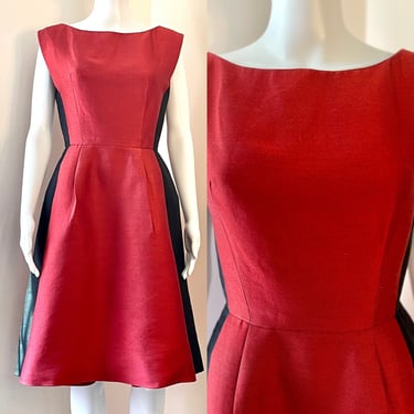 Early 1960's Geoffrey Beene Party Dress Red and Black 