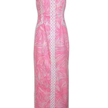 Lilly Pulitzer - Hot Pink & White Print Sleeveless Maxi Dress Sz 6