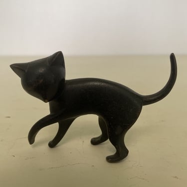 Karl Hagenauer Cat Sculpture, Wiener Werkstatte Signed sculpture, modern cat statue, cat lover gifts, black cat decor, art decor sculpture 