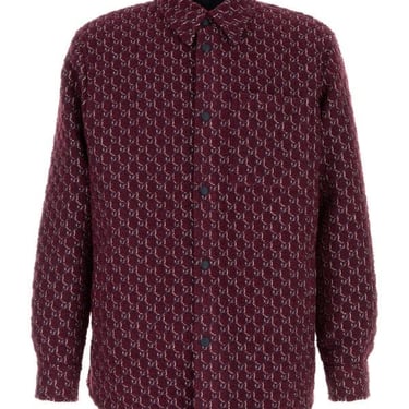 Gucci Man Burgundy Boucle Padded Shirt