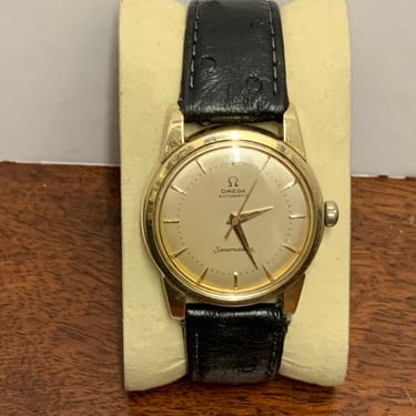 1950s Yellow Gold Cap Omega Seamaster Watch 