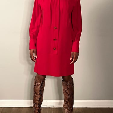 Karl Lagerfeld Red Silk Blend Mini Dress 
