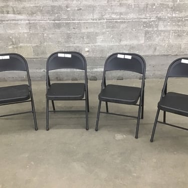 [4] Black Steel Folding Chairs (Seattle)