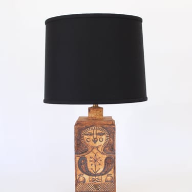 Roger Capron French Ceramic Table Lamp Image of Woman