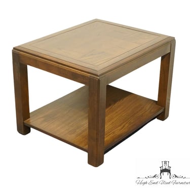 LANE FURNITURE Oak Rustic Americana 22x27" Accent End Table w. Parquetry Top 
