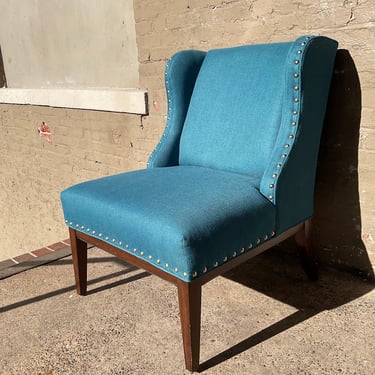 Modern Lounge Chair with Brass Tacks