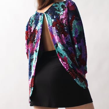 Vintage Multicolored Sequin Top