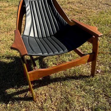 Great Jerry Johnson Walnut Mid Century Modern Sling Chair 