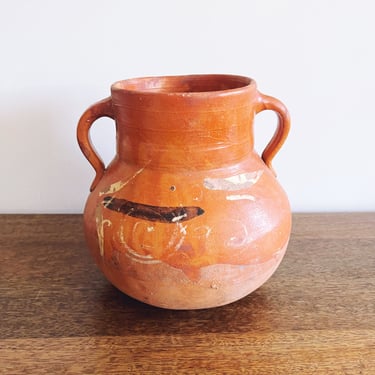 Vintage Mexican Olla Frijolera de Barro | Terra Cotta Clay Bean Pot 
