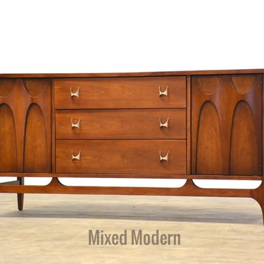 Refinished Broyhill Brasilia Walnut Credenza 