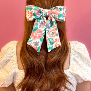Vintage Floral Hair Bow