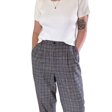 Vintage 1970s Pendleton Womens Plaid 100% Wool High Waisted Trousers Sz L 