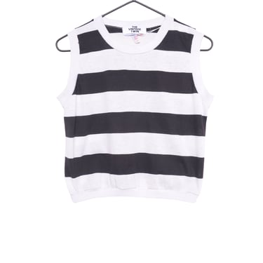 1980s Striped Sleeveless Sweatshirt