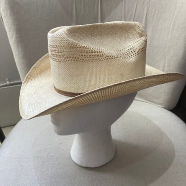 Vintage BANGORA STRAW COWBOY Hat /  Great Shape / 6 3/4 