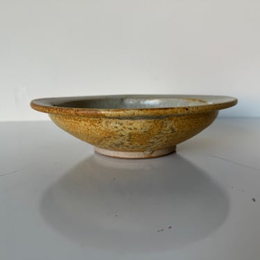 Vintage Organic Studio Pottery Bowl, Signed 