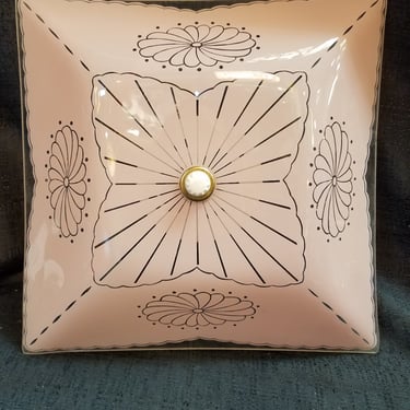 Mid Century Square Shade Pink. 11.5 x 11.5 x 4