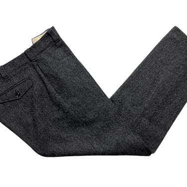 Vintage 1970s WOOLRICH Herringbone Tweed Pants ~ 37 Waist ~ Trousers ~ Work Wear / Hunting ~ 36 / 38 