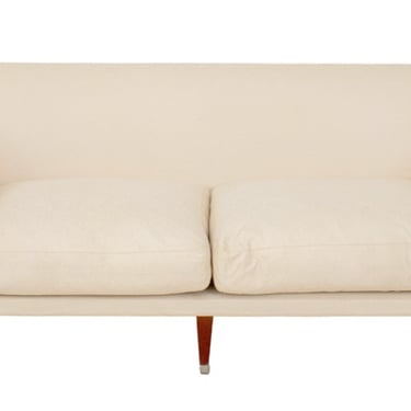 Borge Mogensen Style White Upholstered 2 Seat Sofa