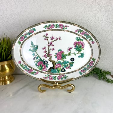 Vintage Indian Tree Platter, 15 inch Serving Plate, John Haddock & Sons Co. Fine China 