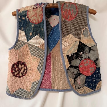 Vintage 1900’s Thrashed Calico Quilt Vest 