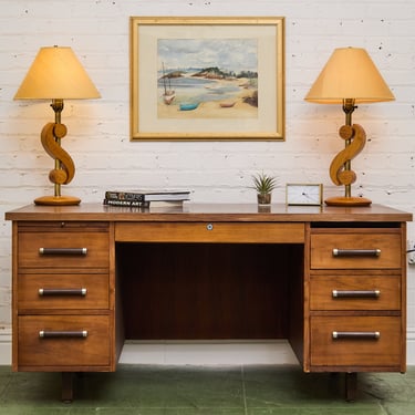 1960’s Walnut executive desk with for Formica Top