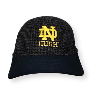 Vintage 90s American Needle Notre Dame University Fighting Irish Wool Blend Strap Back Hat Cap 