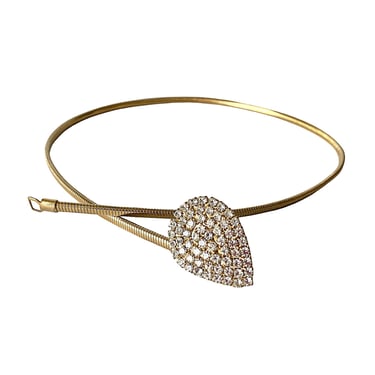 Skinny stretch snake belt with Rhinestone crystal buckle, Sparkly glam 80s fashion accessory, Wedding or prom dressy gold belt 