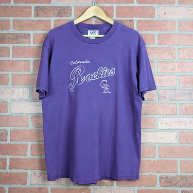 Vintage 90s Embroidered MLB Colorado Rockies Baseball Script ORIGINAL Sports Tee - Extra Large 