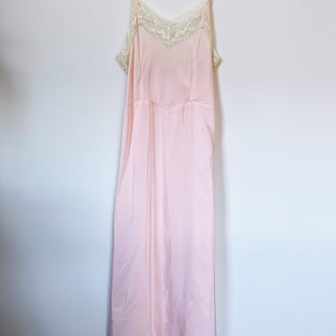 Vintage 1940s Cherry Blossom Lingerie Pink Nightgown 