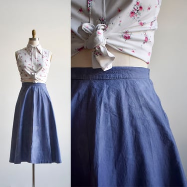 Vintage Long Overdyed Blue Skirt 