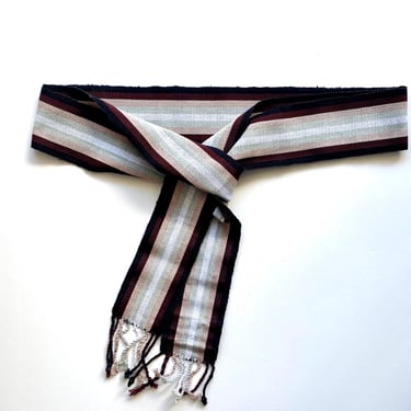 Vintage Woven Striped Tassel Belt // Guatemalan 