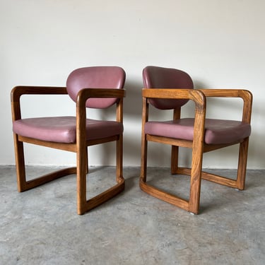 70's Mid- Century Walnut Accent Chairs - a Pair 
