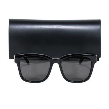 Yves Saint Laurent - Black Square Sunglasses w/ Logo Side Detail