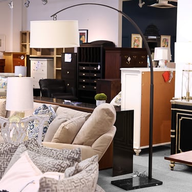 Marble Base Arching Floor Lamp