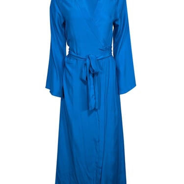 Rhode - Blue Silk Long Wrap Dress Sz M