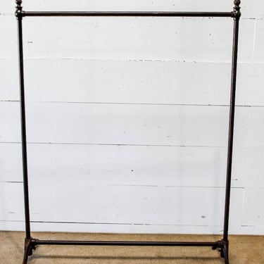 Antique French Industrial Rolling Cast Iron Garment Hanger Clothes Rack 