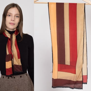 Vintage 80s Oscar De La Renta Striped Silk Rectangular Scarf 