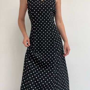 Vintage Sleeveless Polka Dot Dress