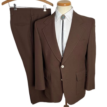 Vintage 1970s 2pc Palm Beach MOD Suit ~ size 38 to 40 Short ~ jacket / pants ~ Bootcut / Flare Leg Trousers ~ Western 