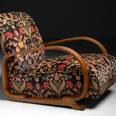 Heals of London Armchair in Velvet fabric by House of Hackney