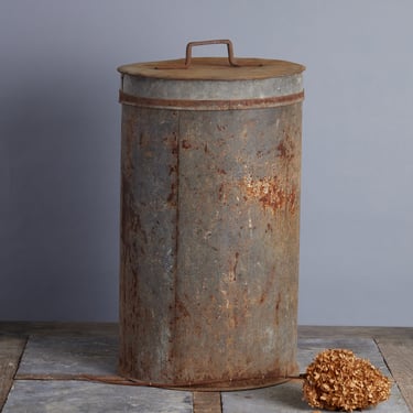 19th Century French Galvanized Pot with Lid