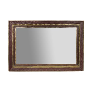 Antique Handmade Folk Art Tramp Art Wall Mirror