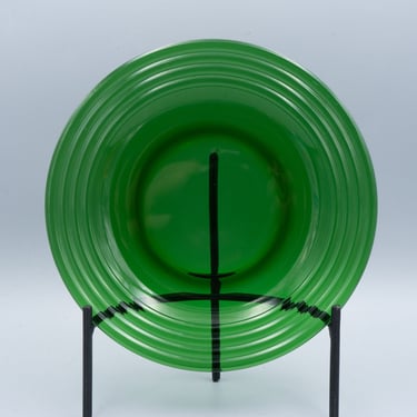 Bormioli Rocco Forum Green Salad Plate | Vintage Italian Glass Dinnerware Emerald Forest Green Tableware 