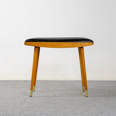 Danish Modern Oak & Leather Footstool - (321-169.1) 